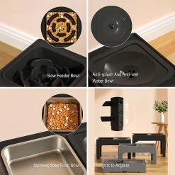 Alisili 4-height-adjustable Dog Raised Feeder Stand Food Slow Feeding Bowls Stainless Steel Water Bowl For Small Large Dogs Pet Supplies 7 Alisili 4-height-adjustable Dog Raised Feeder Stand Food Slow Feeding Bowls Stainless Steel Water Bowl For Small Large Dogs Pet Supplies -Pet Soin 811143031 max