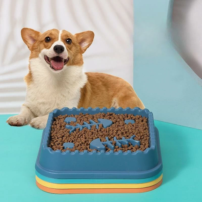 Alisili Square Pet Slow Food Fishbone Cat Bowl Slow Food Bowl Anti-choking Non-slip Dog Bowl Single Dog Bowl Plastic Small Medium Dog 2 Alisili Square Pet Slow Food Fishbone Cat Bowl Slow Food Bowl Anti-choking Non-slip Dog Bowl Single Dog Bowl Plastic Small Medium Dog – Image 2