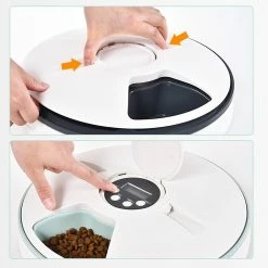Alisili Durable Cat Food Feeder Easy Cleaning Pet Feeder 6 Grids Dog Cat Rabbit Puppy Tray Dry Wet Food Bowl Multi-purpose -Pet Soin 811143304 max