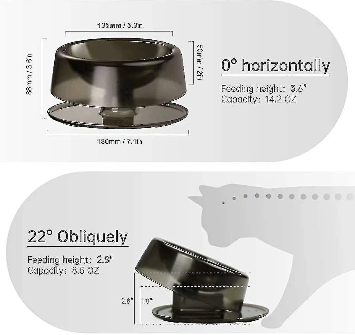 Unbranded Cat Dog 420ml, 022 Raised Nclined Cat Bowl 2 Unbranded Cat Dog 420ml, 022 Raised Nclined Cat Bowl – Image 2