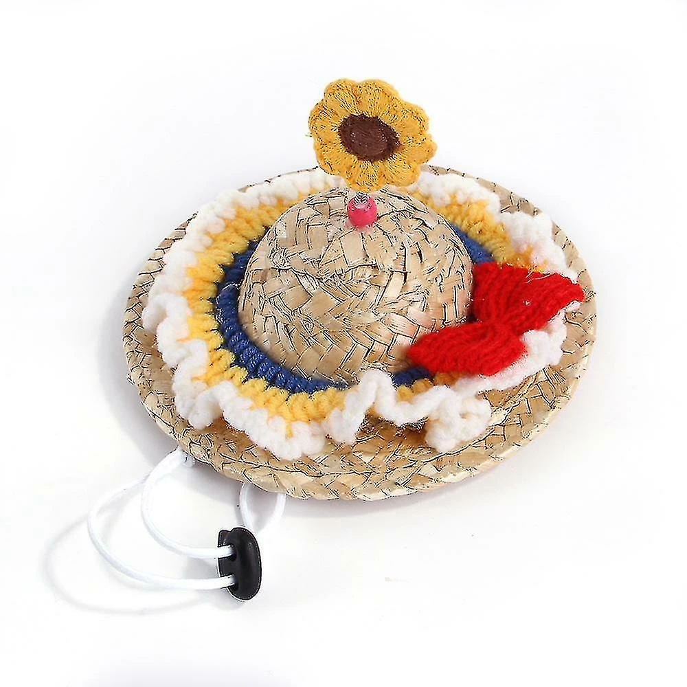 Unbranded Mignon Pet Straw Hat Avec Adjable Rope Metal Pet Sombrero Hat Cat Straw Hat Dog Sun Cap 2 Unbranded Mignon Pet Straw Hat Avec Adjable Rope Metal Pet Sombrero Hat Cat Straw Hat Dog Sun Cap – Image 2