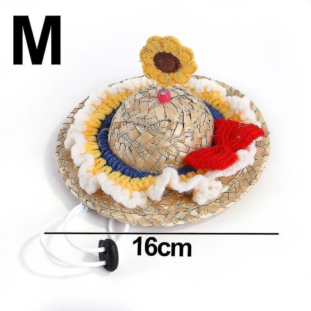 Unbranded Mignon Pet Straw Hat Avec Adjable Rope Metal Pet Sombrero Hat Cat Straw Hat Dog Sun Cap 3 Unbranded Mignon Pet Straw Hat Avec Adjable Rope Metal Pet Sombrero Hat Cat Straw Hat Dog Sun Cap – Image 3