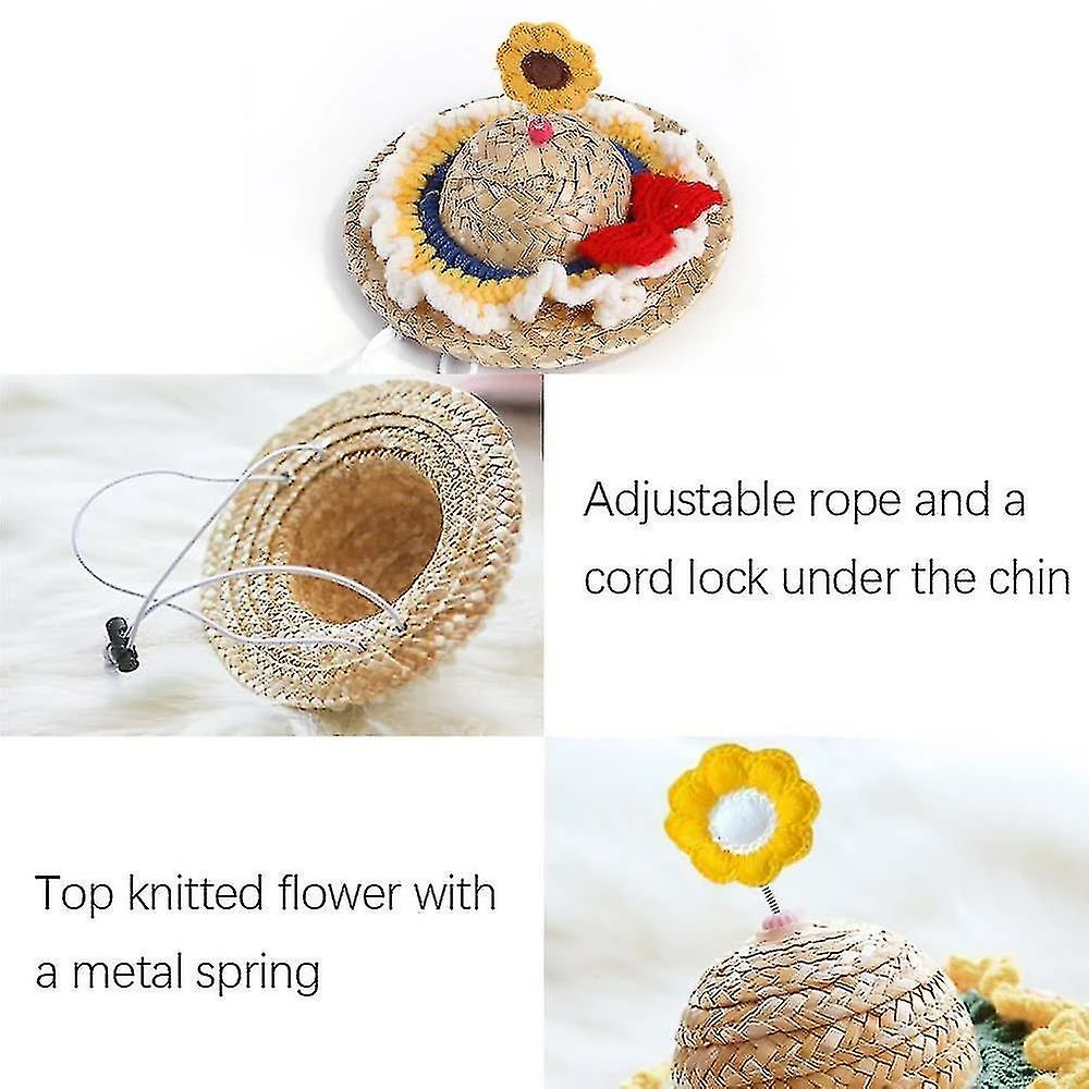 Unbranded Mignon Pet Straw Hat Avec Adjable Rope Metal Pet Sombrero Hat Cat Straw Hat Dog Sun Cap 4 Unbranded Mignon Pet Straw Hat Avec Adjable Rope Metal Pet Sombrero Hat Cat Straw Hat Dog Sun Cap – Image 4