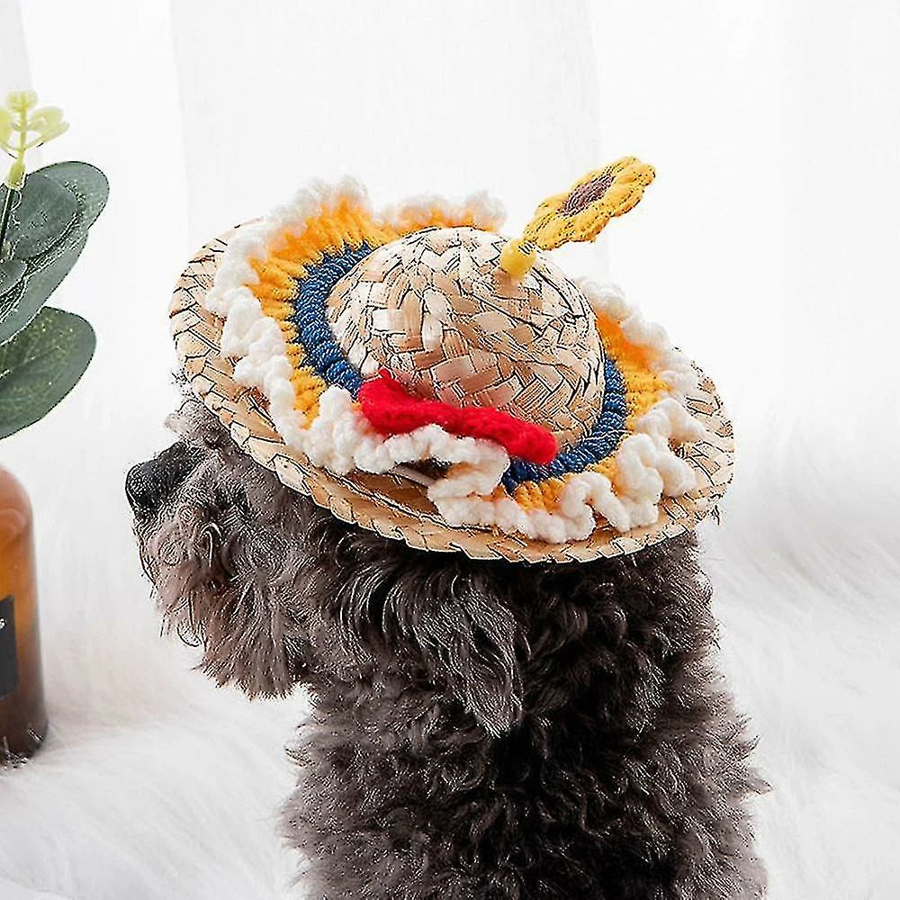 Unbranded Mignon Pet Straw Hat Avec Adjable Rope Metal Pet Sombrero Hat Cat Straw Hat Dog Sun Cap 5 Unbranded Mignon Pet Straw Hat Avec Adjable Rope Metal Pet Sombrero Hat Cat Straw Hat Dog Sun Cap – Image 5
