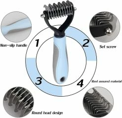 Unbranded Peat Grooming Hair Removal Comb Double-face Tooth Blade Dog Undercoat Comb Pet Rake Comb Dog Cat Remove Loose Underpoat -Pet Soin 812537479 max