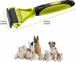 Unbranded Pet Grooming Hair Removal Peigne Dog Cat Grooming Tool Kit Double Side Lames Dentaires Brosse à Outils D’épilation Enlève Les Tapis Et Les Manteaux Enchevêtrés Pour Chiens Chat -Pet Soin 812537635 max