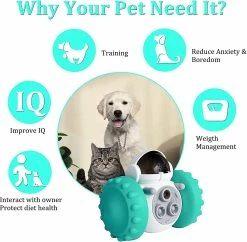 Unbranded Interactive Dog Toy Treat Dispensing Puppy Toys Automatic Durable Puzzle Toy Slow Feeder Pour Améliorer Le Qi, Réduire L’ennui, Petits Chiens Moyens Chats (bleu) -Pet Soin 812541313 max