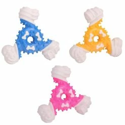 Unbranded Farfi Pet Dog Trois Feuilles Fléchettes Forme Anti Morsure Dents Grincement Nettoyant Jouet à Mâcher -Pet Soin 814230399 max