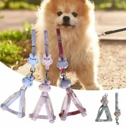 Unbranded Farfi Dog Collar Respirant Réglable Nylon Puppy Pet Walking Leash Harness Vest Pour Un Usage Quotidien -Pet Soin 814233997 max