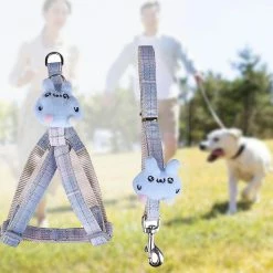 Unbranded Farfi Dog Collar Respirant Réglable Nylon Puppy Pet Walking Leash Harness Vest Pour Un Usage Quotidien -Pet Soin 814234014 max