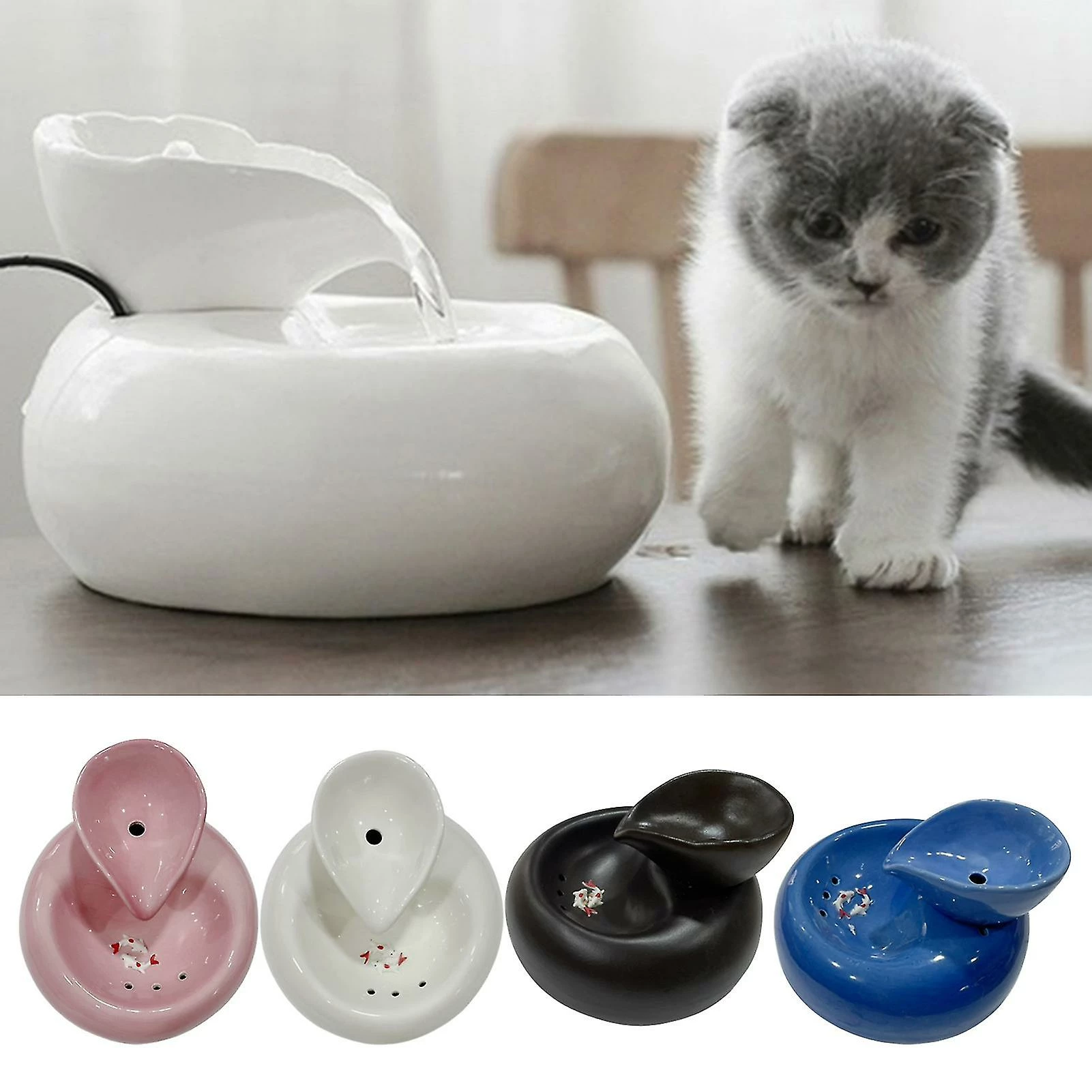 Unbranded Farfi Cat Fontaine à Boire Grande Capacité Automatique Cycle De L’eau Silent Pet Ceramic Water Dispenser Dog Drinking Bowl Pet Supplies 2 Unbranded Farfi Cat Fontaine à Boire Grande Capacité Automatique Cycle De L’eau Silent Pet Ceramic Water Dispenser Dog Drinking Bowl Pet Supplies – Image 2