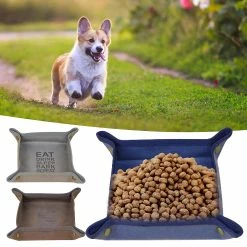 Unbranded Farfi Dog Bowl Imperméable à L’eau Dissimulé Boucle Design Démontage Pliant Étanche à L’huile Facile Nettoyage Toile Chat Chiot Vaisselle Mangeoire Pour Extérieur -Pet Soin 814241230 max