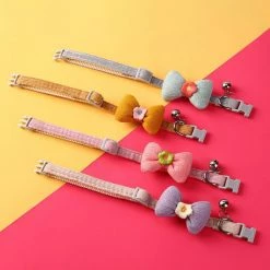 Unbranded Farfi Kitten Collar Lovely Bow Decor Daily Dress Up Neck Jewelry Pet Neck Accessory Small Dog Collar Avec Bell For Party -Pet Soin 814242157 max