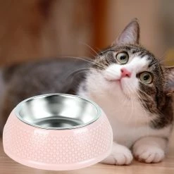 Unbranded Farfi 1 Set Cat Feeder Heart Style Antidérapant Facile à Nettoyer Dog Food Feeder Bowl Pour Kitty -Pet Soin 814245879 max