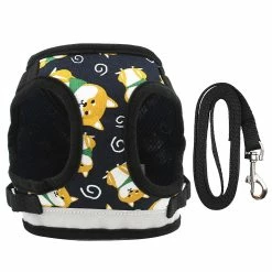 Unbranded Farfi Cartoon Impression Cat Dog Harness Traction Walking Rope Vest Gilet Strap Pet Supplies