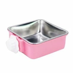 Unbranded Farfi Anti-slip Dog Cat Hanging Food Bowl Cage Fixed Drinking Water Feeder Pet Supplies