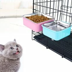Unbranded Farfi Anti-slip Dog Cat Hanging Food Bowl Cage Fixed Drinking Water Feeder Pet Supplies -Pet Soin 814249742 max