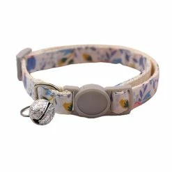 Unbranded Farfi Dog Collar Adjustable Dress Up Soft Flower Print Bell Cat Collar Dog Supplies