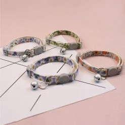 Unbranded Farfi Dog Collar Adjustable Dress Up Soft Flower Print Bell Cat Collar Dog Supplies -Pet Soin 814261019 max