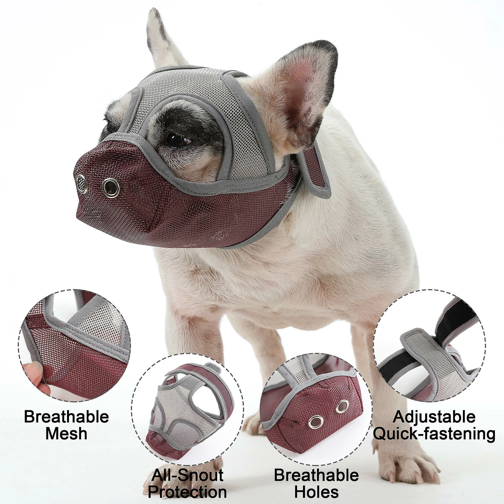 Unbranded Pet Dog Muselières Réglable Respirant Chien Bouche Housse Anti Aboiement Morsure Pour Bouledogue Français Carlin Dressage Collier Chien Prévenir La Morsure 2 Unbranded Pet Dog Muselières Réglable Respirant Chien Bouche Housse Anti Aboiement Morsure Pour Bouledogue Français Carlin Dressage Collier Chien Prévenir La Morsure – Image 2