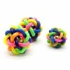 Unbranded Pet Dog Toys Puppy Cat Colorful Rubber Training Chew Ball Bell Squeaky Sound Toy Dog Ball