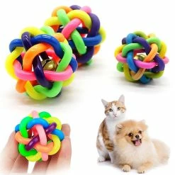 Unbranded Pet Dog Toys Puppy Cat Colorful Rubber Training Chew Ball Bell Squeaky Sound Toy Dog Ball 5 Unbranded Pet Dog Toys Puppy Cat Colorful Rubber Training Chew Ball Bell Squeaky Sound Toy Dog Ball -Pet Soin 834620594 max