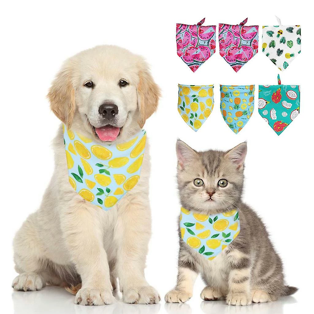 Unbranded 6 Pcs Summer Fruit Print Lavable Dog For Triangle Bibs Pet Kerchief Scarf For D 2 Unbranded 6 Pcs Summer Fruit Print Lavable Dog For Triangle Bibs Pet Kerchief Scarf For D – Image 2