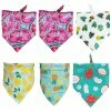 Unbranded 6 Pcs Summer Fruit Print Lavable Dog For Triangle Bibs Pet Kerchief Scarf For D