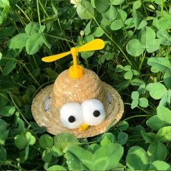 Unbranded Puppy Sun Cap Dog Hat Hew Avec Lovely Bamboo-copter Pet Costume Headwear