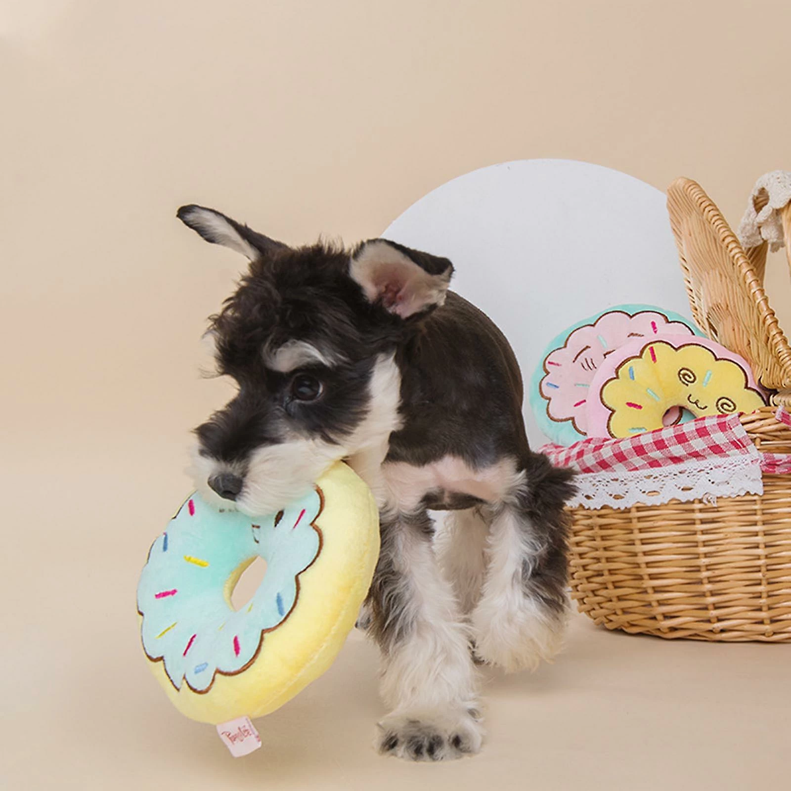 Unbranded Interactif Dog Toy Puppy Peluche Squeak Toy Cute Donut Chew Toy For Teeth 2 Unbranded Interactif Dog Toy Puppy Peluche Squeak Toy Cute Donut Chew Toy For Teeth – Image 2