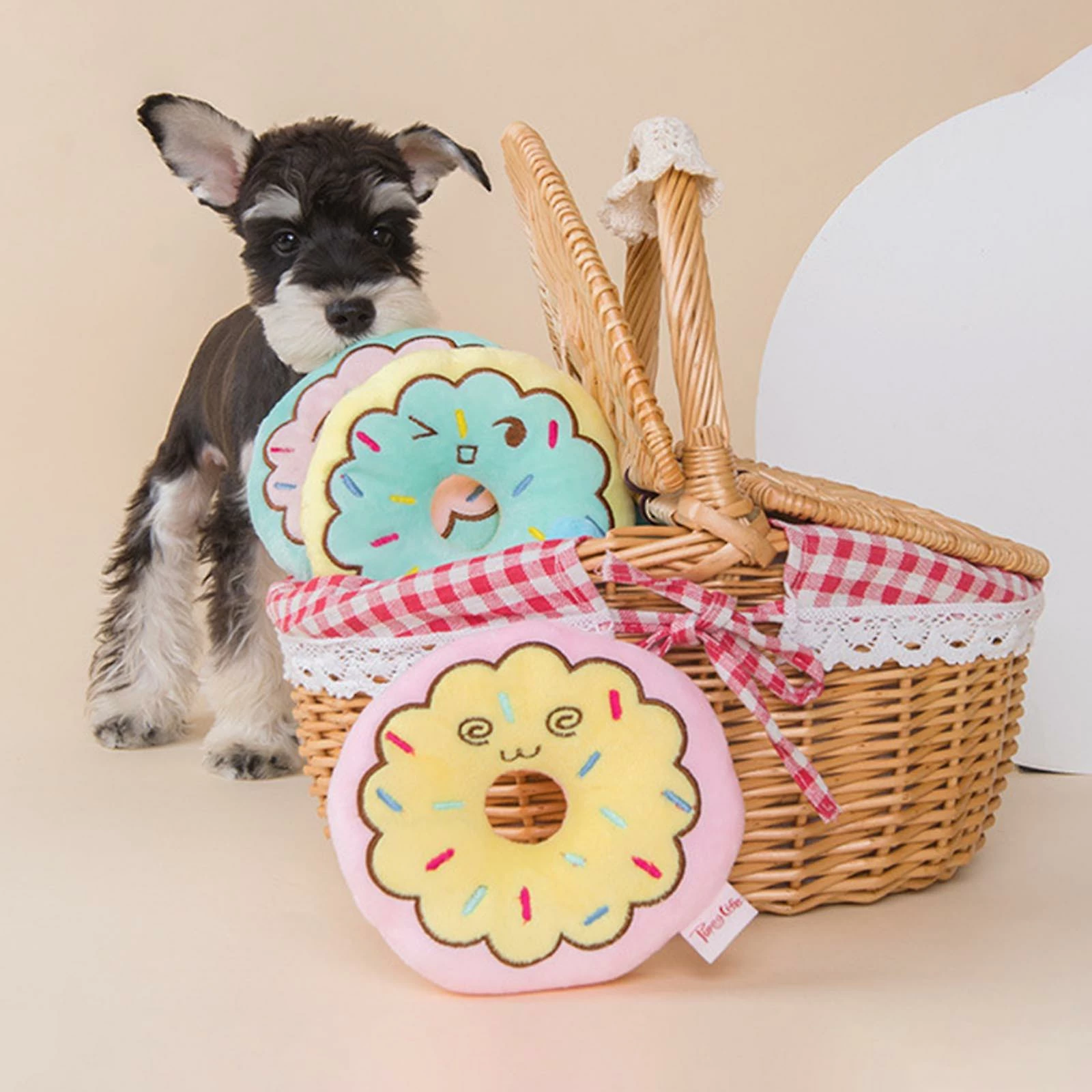 Unbranded Interactif Dog Toy Puppy Peluche Squeak Toy Cute Donut Chew Toy For Teeth 3 Unbranded Interactif Dog Toy Puppy Peluche Squeak Toy Cute Donut Chew Toy For Teeth – Image 3