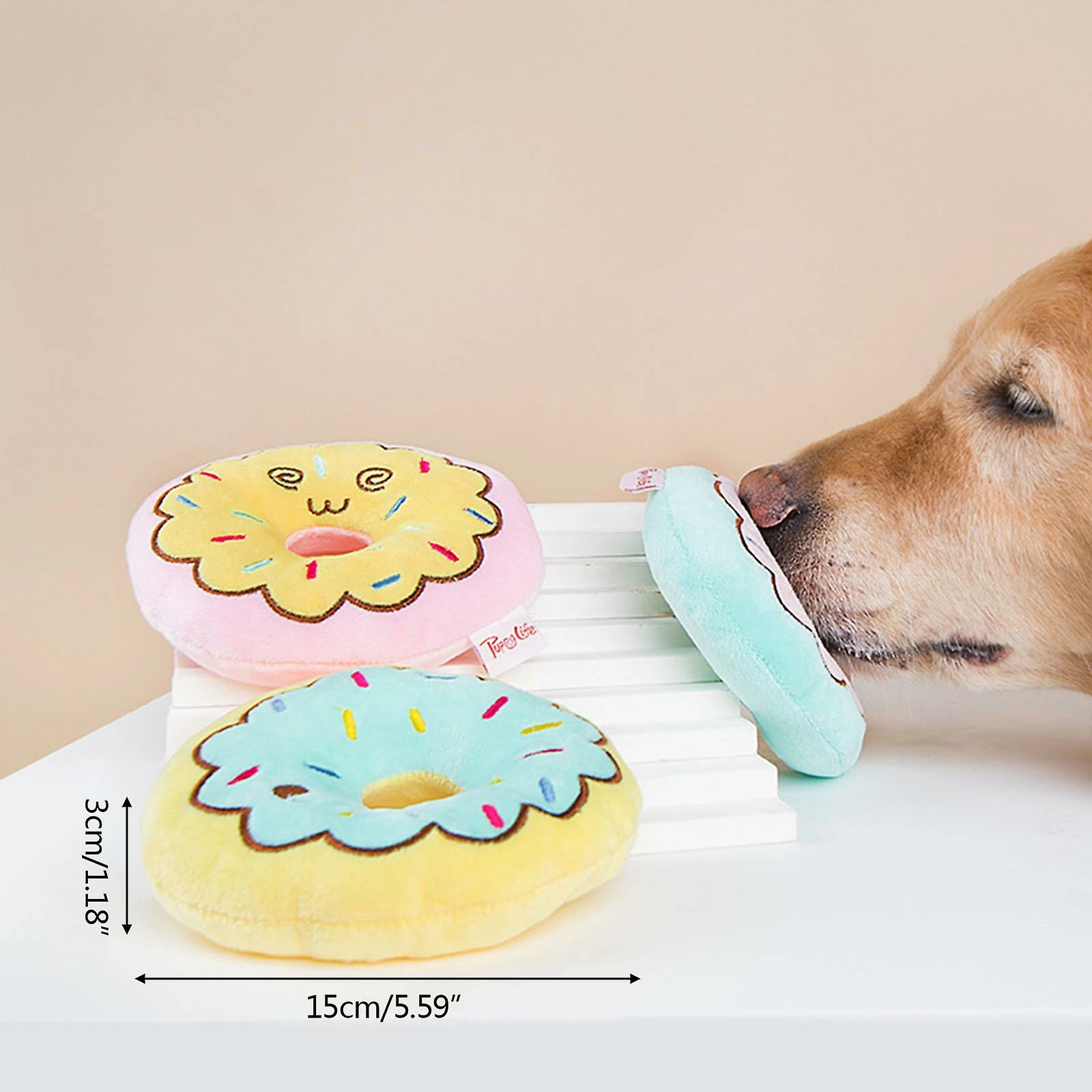 Unbranded Interactif Dog Toy Puppy Peluche Squeak Toy Cute Donut Chew Toy For Teeth 5 Unbranded Interactif Dog Toy Puppy Peluche Squeak Toy Cute Donut Chew Toy For Teeth – Image 5