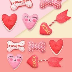 Unbranded Dog Toy Squeak Tug-of-war Interactive Training Toy Forme De Cœur / Os -Pet Soin 837676762 max