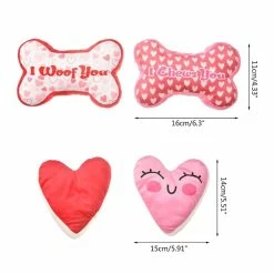Unbranded Dog Toy Squeak Tug-of-war Interactive Training Toy Forme De Cœur / Os -Pet Soin 837676816 max