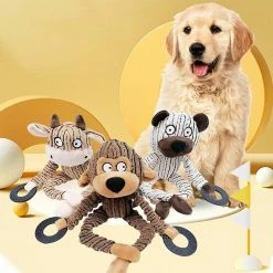 Unbranded Cartoon Stuffed Dog Chew Toy Corduroy Squeak Toy Pour Réduire L’ennui -Pet Soin 837677114 max