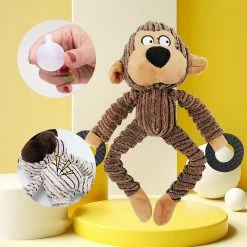 Unbranded Cartoon Stuffed Dog Chew Toy Corduroy Squeak Toy Pour Réduire L’ennui -Pet Soin 837677137 max