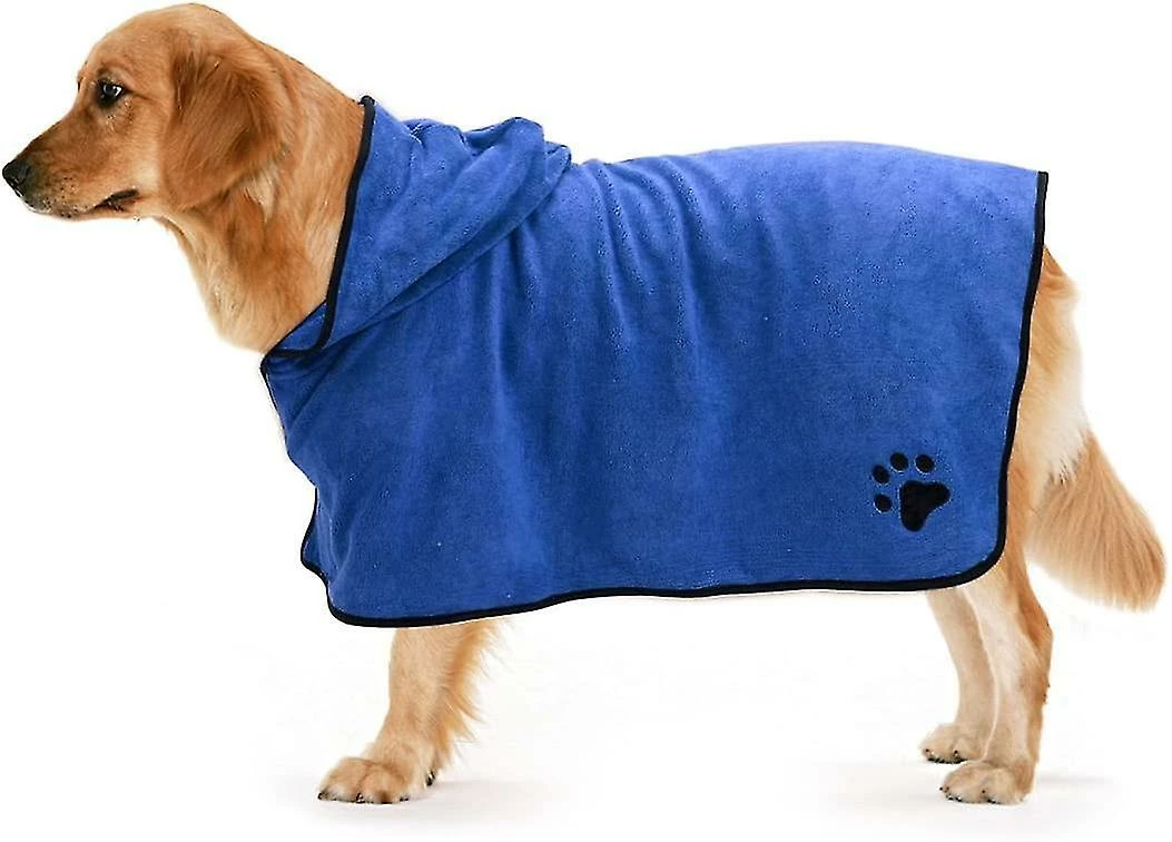Unbranded Serviette De Peignoir Pour Chien Avec Capuche à Sangle Réglable, Microfibre à Séchage Rapide Super Absorbant Pet Dog Cat Robe De Bain Serviette Pour Le Séchage Des Manteaux (1 Pièce, Moyenne, Blu 2 Unbranded Serviette De Peignoir Pour Chien Avec Capuche à Sangle Réglable, Microfibre à Séchage Rapide Super Absorbant Pet Dog Cat Robe De Bain Serviette Pour Le Séchage Des Manteaux (1 Pièce, Moyenne, Blu – Image 2