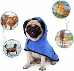 Unbranded Serviette De Peignoir Pour Chien Avec Capuche à Sangle Réglable, Microfibre à Séchage Rapide Super Absorbant Pet Dog Cat Robe De Bain Serviette Pour Le Séchage Des Manteaux (1 Pièce, Moyenne, Blu 9 Unbranded Serviette De Peignoir Pour Chien Avec Capuche à Sangle Réglable, Microfibre à Séchage Rapide Super Absorbant Pet Dog Cat Robe De Bain Serviette Pour Le Séchage Des Manteaux (1 Pièce, Moyenne, Blu -Pet Soin 846702818 max