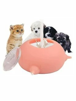 Unbranded Puppy Kitten Feeder Silicone Milk Feeding Whelping Dog Bowl 200ml Pink1pcs